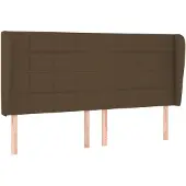 vidaXL Hoofdbord met randen 163x23x118/128 cm stof donkerbruin