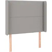 vidaXL Hoofdbord met randen 93x16x118/128 cm stof lichtgrijs