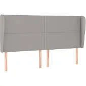 vidaXL Hoofdbord met randen 183x23x118/128 cm stof lichtgrijs