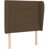 vidaXL Hoofdbord met randen 93x23x118/128 cm stof donkerbruin