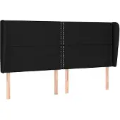 vidaXL Hoofdbord met randen 203x23x118/128 cm stof zwart