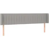 vidaXL Hoofdbord met randen 203x16x78/88 cm stof lichtgrijs