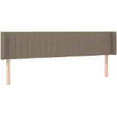 vidaXL Hoofdbord met randen 203x16x78/88 cm stof taupe