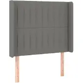 vidaXL Hoofdbord met randen 103x16x118/128 cm stof donkergrijs