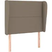vidaXL Hoofdbord met randen 103x23x118/128 cm stof taupe