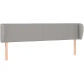 vidaXL Hoofdbord met randen 203x23x78/88 cm stof lichtgrijs