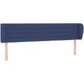 vidaXL Hoofdbord met randen 183x23x78/88 cm stof blauw