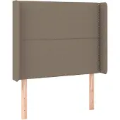 vidaXL Hoofdbord met randen 103x16x118/128 cm stof taupe
