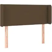 vidaXL Hoofdbord met randen 103x16x78/88 cm stof donkerbruin