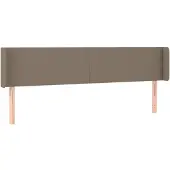 vidaXL Hoofdbord met randen 163x16x78/88 cm stof taupe
