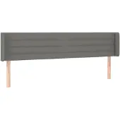 vidaXL Hoofdbord met randen 183x16x78/88 cm stof donkergrijs