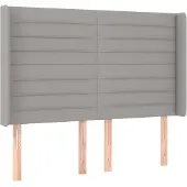 vidaXL Hoofdbord met randen 147x16x118/128 cm stof lichtgrijs