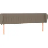 vidaXL Hoofdbord met randen 163x23x78/88 cm stof taupe