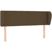 vidaXL Hoofdbord met randen 147x23x78/88 cm stof donkerbruin