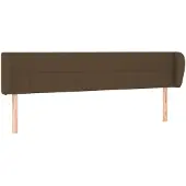 vidaXL Hoofdbord met randen 203x23x78/88 cm stof donkerbruin