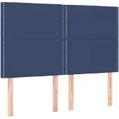 vidaXL Hoofdbord blauw 144x5x118/128 cm stof