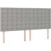 vidaXL Hoofdbord lichtgrijs 160x5x118/128 cm stof