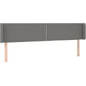 vidaXL Hoofdbord met randen 203x16x78/88 cm stof donkergrijs