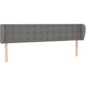 vidaXL Hoofdbord met randen 183x23x78/88 cm stof donkergrijs