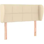 vidaXL Hoofdbord met randen 93x23x78/88 cm stof crèmekleurig