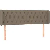 vidaXL Hoofdbord met randen 147x16x78/88 cm stof taupe