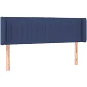 vidaXL Hoofdbord met randen 147x16x78/88 cm stof blauw