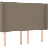 vidaXL Hoofdbord met randen 147x16x118/128 cm stof taupe