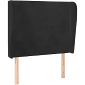 vidaXL Hoofdbord met randen 103x23x118/128 cm fluweel zwart