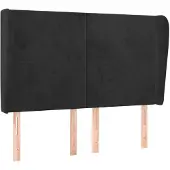vidaXL Hoofdbord met randen 147x23x118/128 cm fluweel zwart
