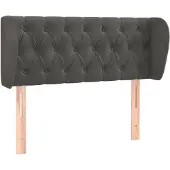 vidaXL Hoofdbord met randen 93x23x78/88 cm fluweel donkergrijs