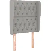 vidaXL Hoofdbord met randen 83x23x118/128 cm stof lichtgrijs