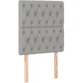 vidaXL Hoofdbord lichtgrijs 80x7x118/128 cm stof