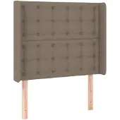 vidaXL Hoofdbord met randen 83x16x118/128 cm stof taupe