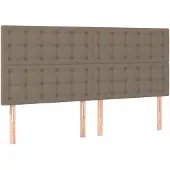 vidaXL Hoofdbord taupe 200x5x118/128 cm Stof
