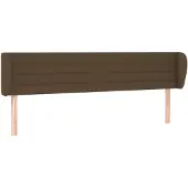 vidaXL Hoofdbord met randen 163x23x78/88 cm stof donkerbruin