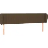 vidaXL Hoofdbord met randen 183x23x78/88 cm stof donkerbruin