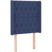 vidaXL Hoofdbord met randen 83x16x118/128 cm stof blauw