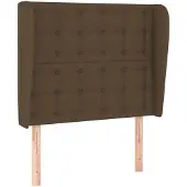 vidaXL Hoofdbord met randen 83x23x118/128 cm stof donkerbruin