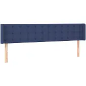 vidaXL Hoofdbord met randen 203x16x78/88 cm stof blauw