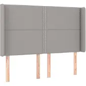 vidaXL Hoofdbord met randen 147x16x118/128 cm stof lichtgrijs