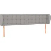 vidaXL Hoofdbord met randen 183x23x78/88 cm stof lichtgrijs