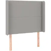 vidaXL Hoofdbord met randen 83x16x118/128 cm stof lichtgrijs