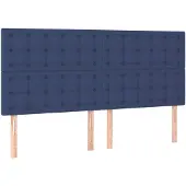 vidaXL Hoofdbord blauw 200x5x118/128 cm stof