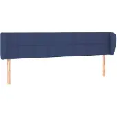 vidaXL Hoofdbord met randen 203x23x78/88 cm stof blauw