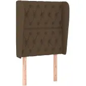 vidaXL Hoofdbord met randen 83x23x118/128 cm stof donkerbruin