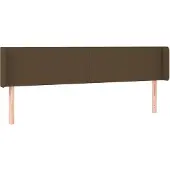 vidaXL Hoofdbord met randen 203x16x78/88 cm stof donkerbruin