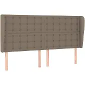 vidaXL Hoofdbord met randen 183x23x118/128 cm stof taupe