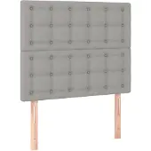 vidaXL - Hoofdborden - 2 - st - 90x5x78/88 - cm - stof - lichtgrijs