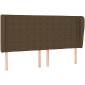 vidaXL Hoofdbord met randen 163x23x118/128 cm stof donkerbruin