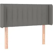 vidaXL Hoofdbord met randen 83x16x78/88 cm stof donkergrijs